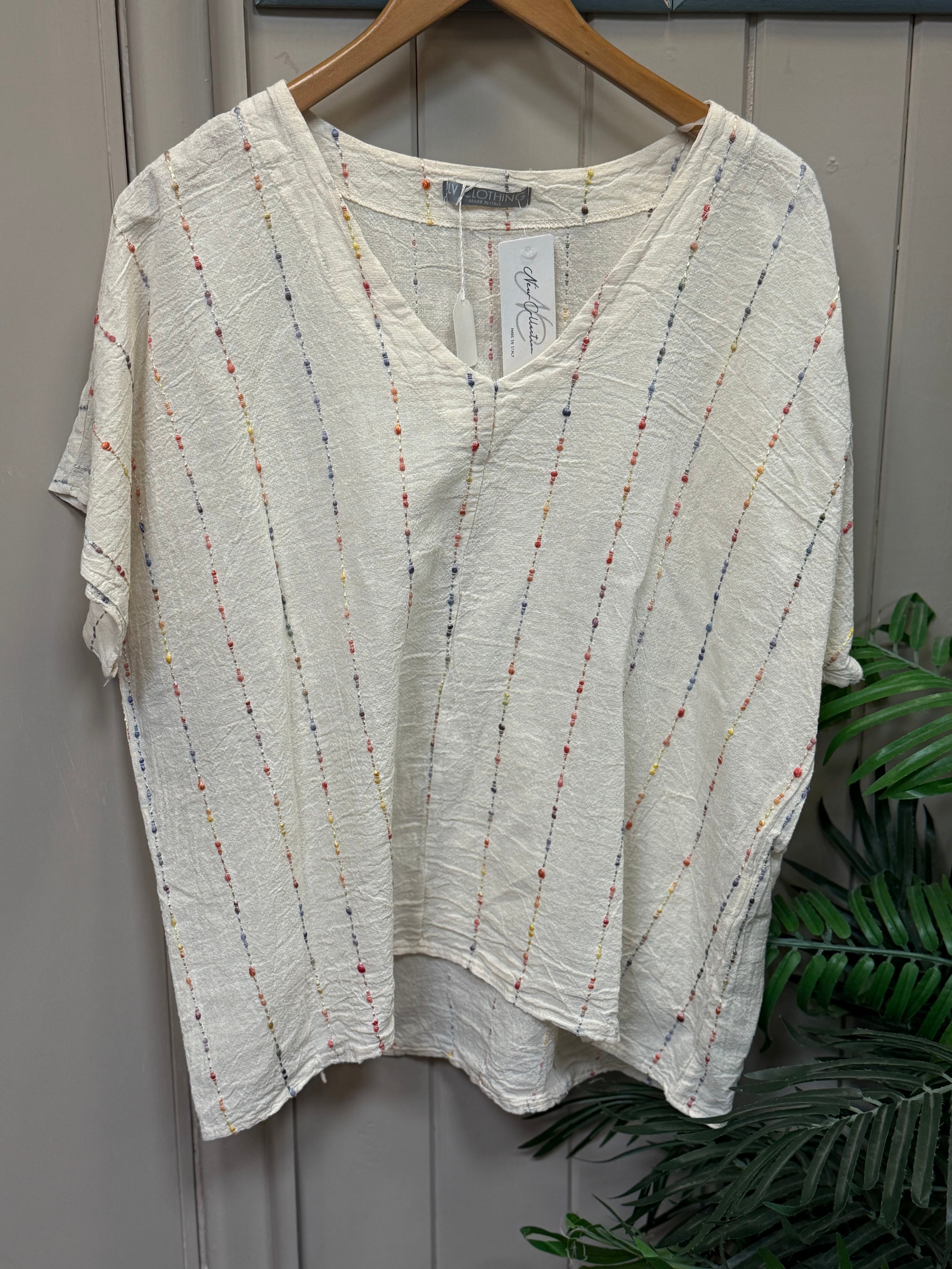 Linen-Cotton Slub Tee