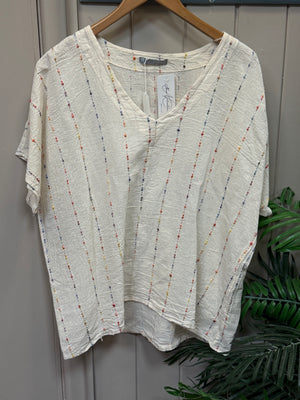 Linen-Cotton Slub Tee