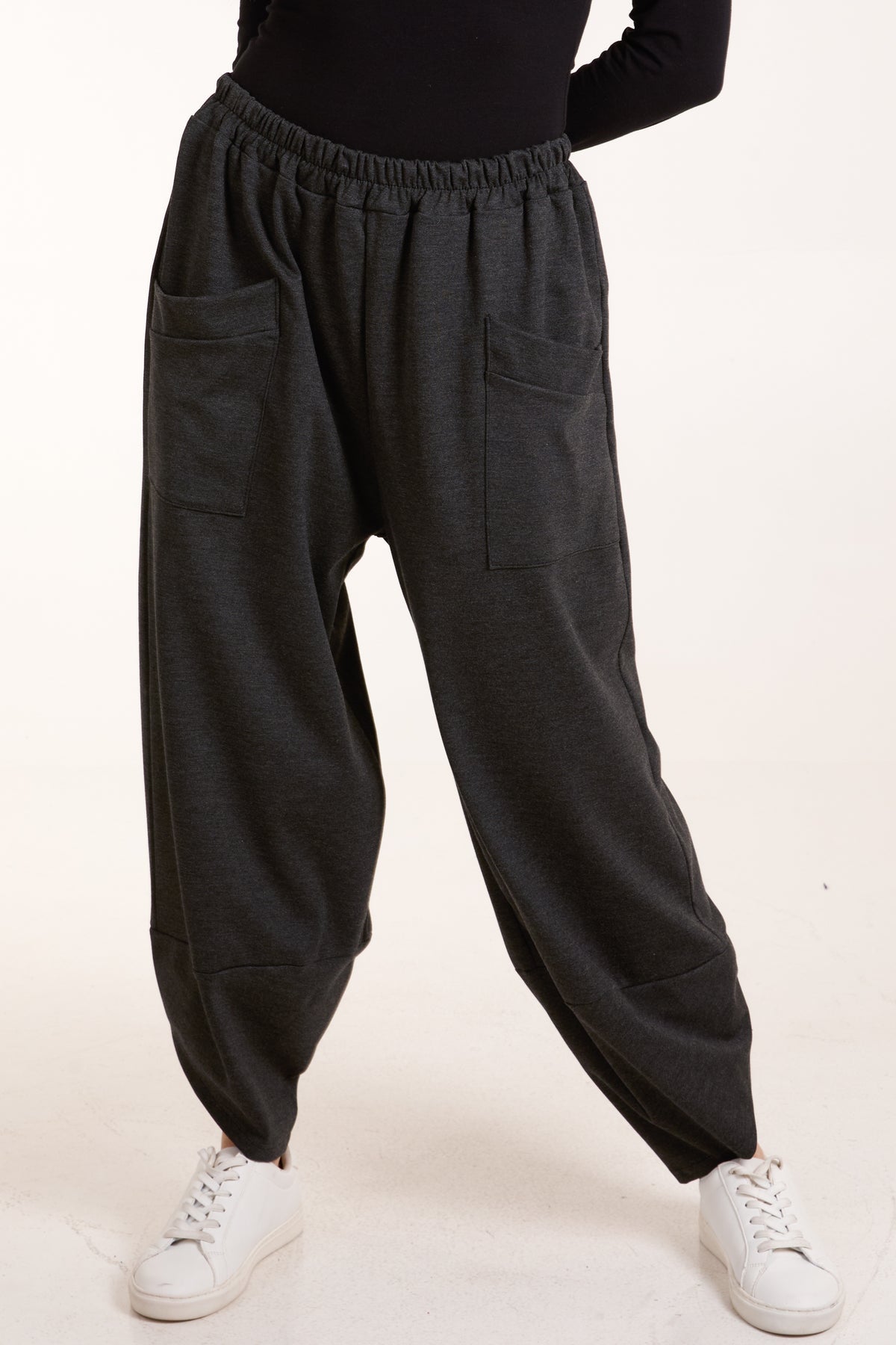 JERSEY SPLIT HEM BAGGY POCKET JOGGERS