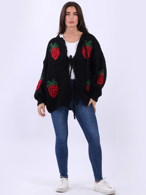 Strawberry Print Cardigan