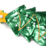 Pearlescent Christmas Tree Hair Claw Clip
