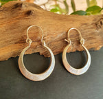 Boho Silver Hoop Earrings / Brass / Small Hoops / Ethnic Boho Classic Bohemian Chic Gold Gypsy Spiral Hippie Festival