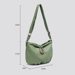 25015 Faux Leather Shoulder Bag: Green
