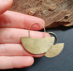 Contemporary Brass Minimalist Earrings / Geometric Chic Ethnic Boho Classic Bohemian Chic  Gypsy Spiral Hippie Festival Tribal style