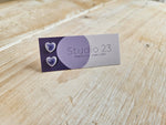 Stud Heart Earring Pair: Burgundy/Navy