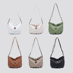 25015 Faux Leather Shoulder Bag: Green