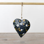 Metal Floral Hanging Heart 10cm