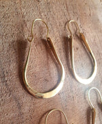 Boho Long Drop Golden Hoop Earrings / Flat Hoops / Ethnic Boho Classic XL Bohemian Chic Gypsy Spiral Hippie Tribal Hiphop style: 3.5cm