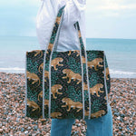 Reversible Cheetah Print Quilted Cotton Tote Bag