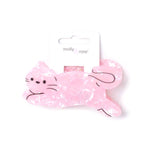 Pink Leaping Cat Hair Claw Clip