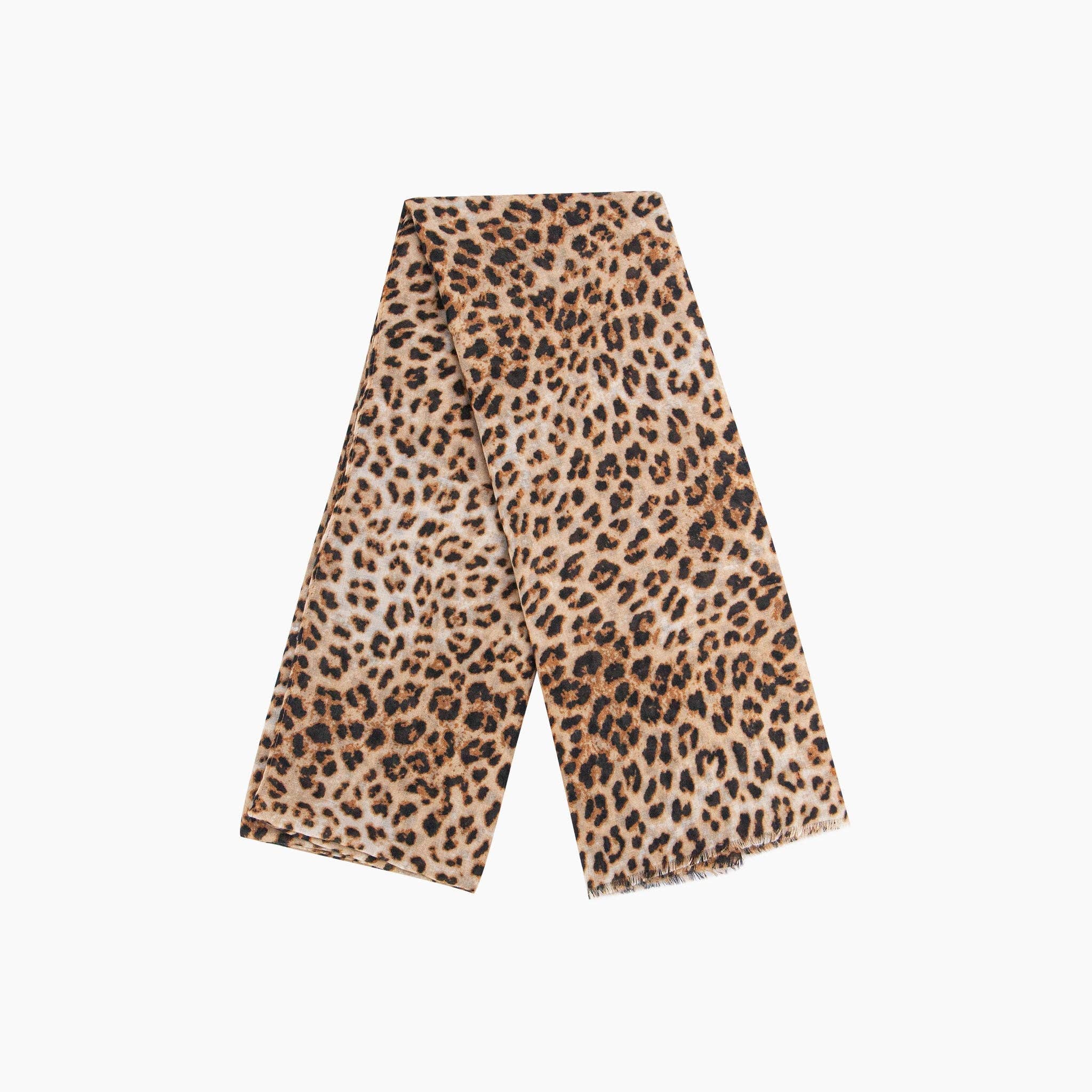 Odessa Lightweight Scarf - Neutral, Leopard: One-size