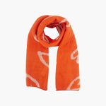 Zuri Cream/Orange Sketched hearts Heavyweight Scarf: One-size