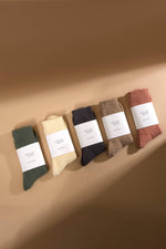 Wool socks - Wheat taupe, Cream socks