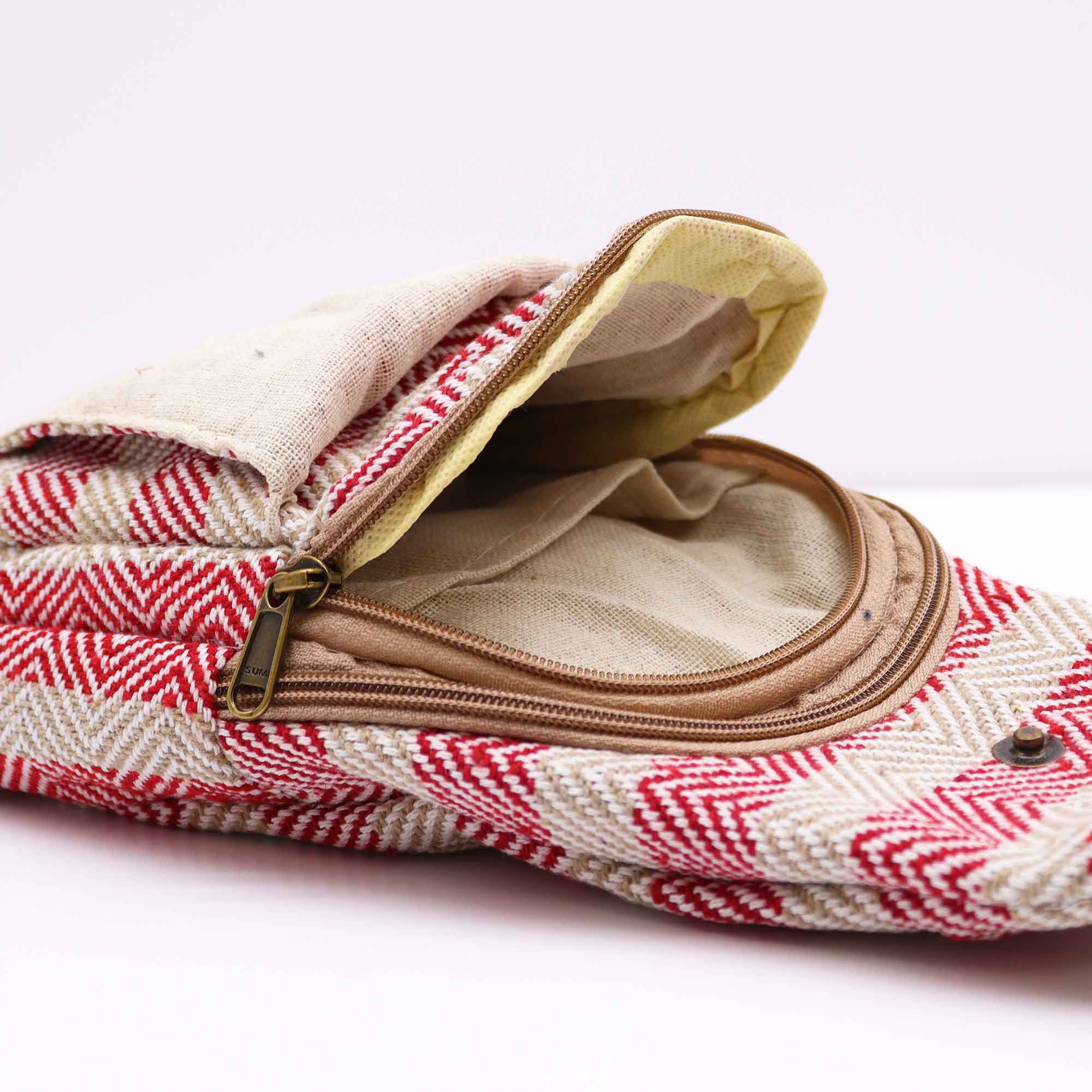 Natural Cotton Cross-Body Bags: Grey & White