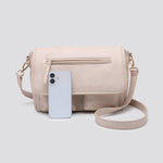 Vegan Leather Multi-Compartment Crossbody Bag # 26759: BROWN