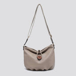 25015 Faux Leather Shoulder Bag: Black