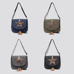 2254 Canvas Star Crossbody Bag: BLACK