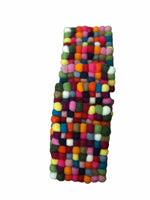 Felt Pom Pom Round Multicolour Coasters Handmade 10 cm