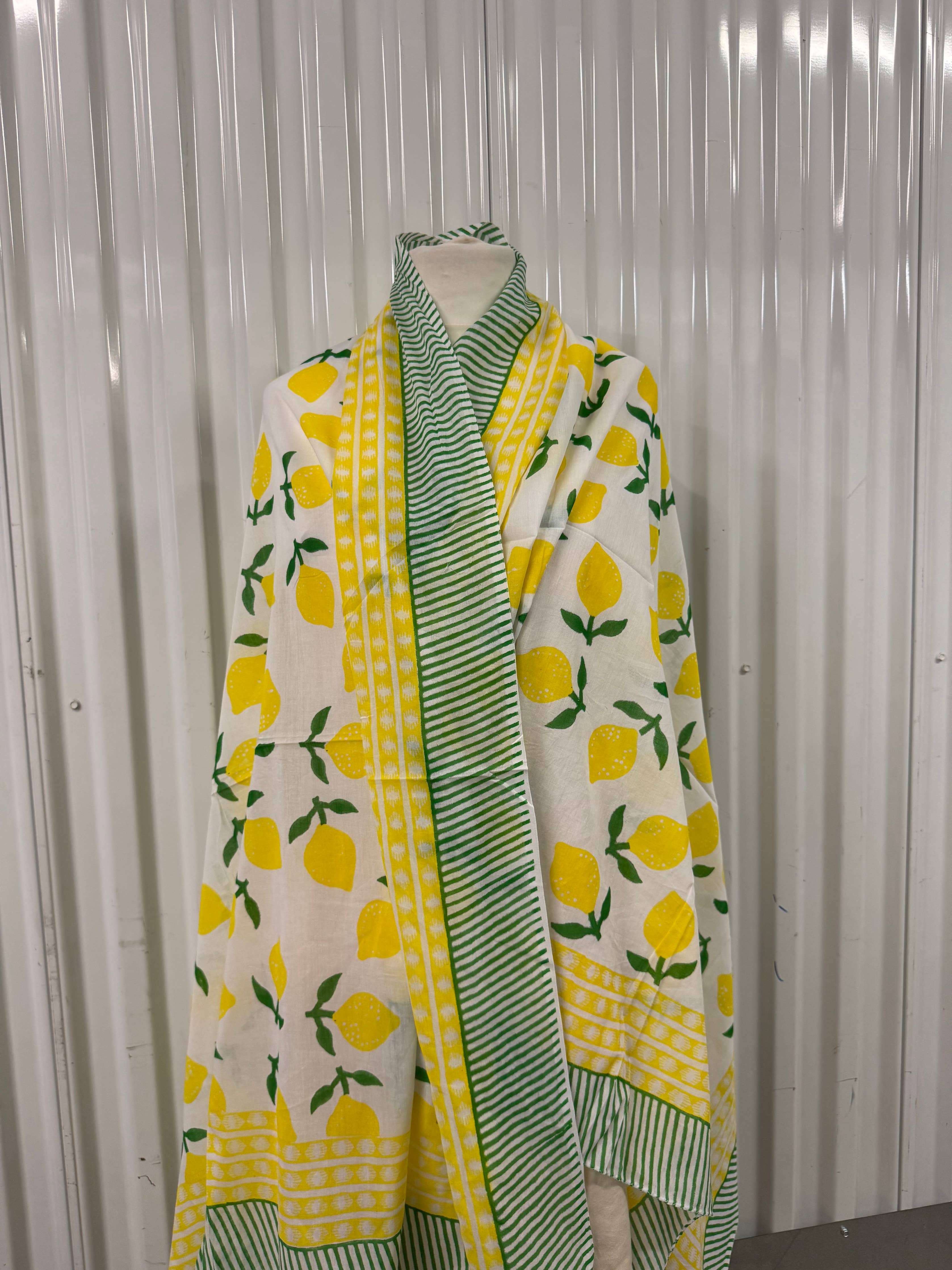 100% Cotton screen print shawl/scarf  with natural dye...