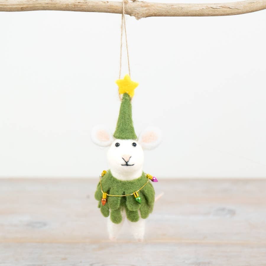 Christmas Tree Mouse Hanger, 15cm