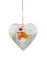 Hand-Painted Hanging Tin Heart Decoration