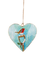 Hand-Painted Hanging Tin Heart Decoration