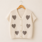 Soft Heart Button-Front Cardigan