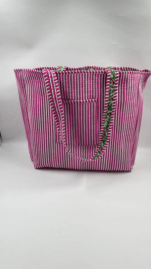 100% Cotton Kantha Quilted Boho Floral Reversible Tote Bag