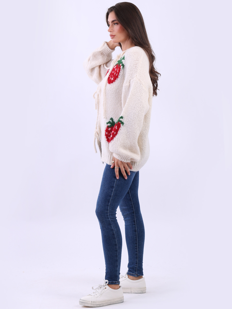 Strawberry Print Cardigan