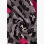 Wylda Grey Leopard and Hearts Heavyweight Scarf: One-size