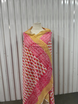100% Cotton screen print shawl/scarf  with natural dye...