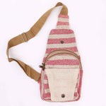 Natural Cotton Cross-Body Bags: Grey & White