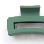 Recycled matt finish open rectangle plastic hair clamp 4cm