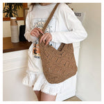 Plain Mono Shoulder Crochet Bag Hobo bag -9420