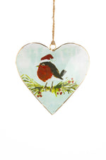 Hand-Painted Hanging Tin Heart Decoration