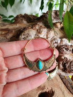 Golden Ethnic Turquoise Earrings Ethnic