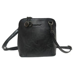 Superbia Pewter Hardware Small Box Zip Around Cross Body Bag: Green