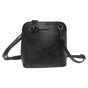 Superbia Pewter Hardware Small Box Zip Around Cross Body Bag: Green