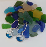 Handmade Wave Earrings: Blue