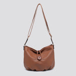 25015 Faux Leather Shoulder Bag: Black