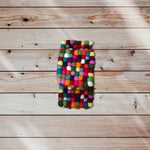 Felt Pom Pom Round Multicolour Coasters Handmade 10 cm
