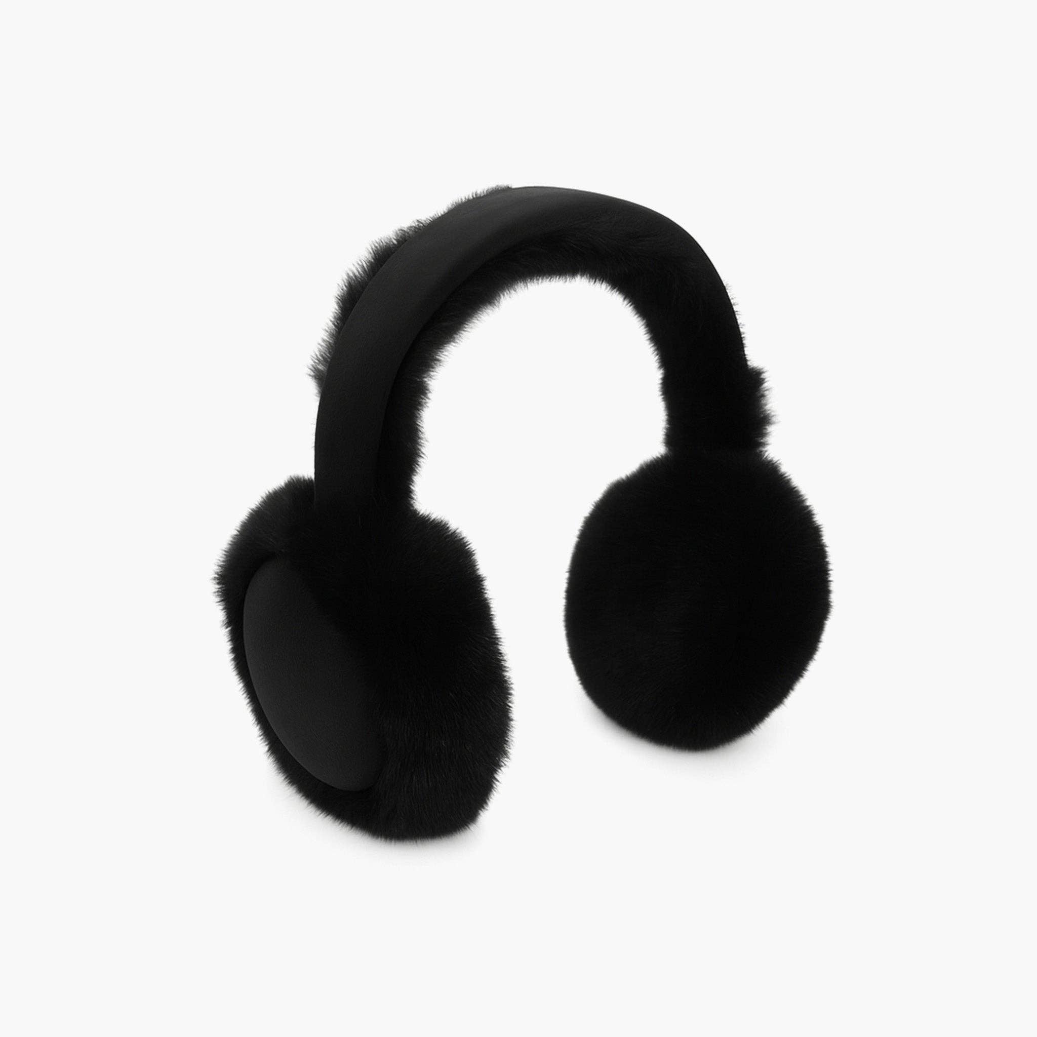 Ozzie Black Faux Fur Earmuffs: One-size
