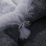 Poncho Cape with Plush Faux Fur Detailing PE378: Silver