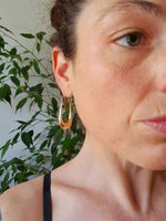 Solid Brass Minimalist Earrings / Geometric Chic Ear Weights Ethnic Boho Classic Bohemian Chic  Gypsy Spiral Hippie Festival Tribal style