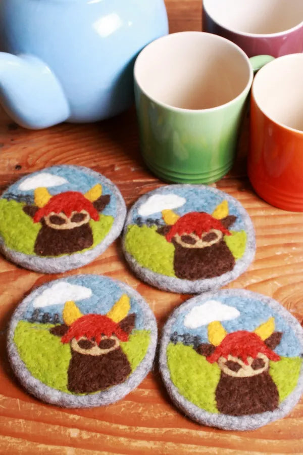 Highland Cow Coaster 10cm