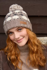 Sheep (Merino) Roll Back Bobble Beanie Mushroom