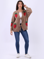 Strawberry Print Cardigan