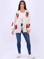 Strawberry Print Cardigan