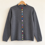 Pretty Velvet Button Cardigan