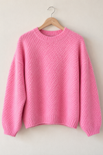 Pink Textured Knit Jumper